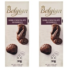 比利時榛果夾心貝殼造型黑巧克力, 2入