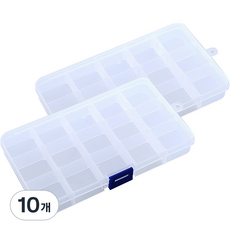퍼즈생활건강 다용도 칸막이 조절 악세사리 정리함, 투명, 10개