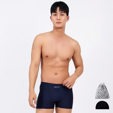 AQUATICA 男款平口泳褲 BAF06+泳帽+泳具束口包