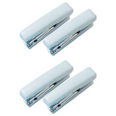 deLi 得力 圓頭迷你釘書機 10號釘書針 粉彩款, 粉藍色, 4個