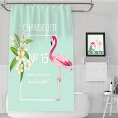 Super Six 紅鶴系列浴簾 H 165 x 165 cm, 1個