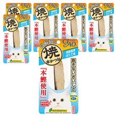 INABA CIAO 啾嚕 本鰹燒魚柳條, 綠茶消臭成分配合, 日本國產品, 無添加, 肉質柔軟, 高齡貓配方, 干貝味, 25g, 6包