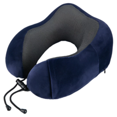 M型記憶棉頸枕,藏青色, 記憶棉/水晶絨, 護頸, 緩解頸椎壓力, 28 x 28 x 14cm