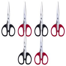 deLi 得力 雙手可用多用途不鏽鋼剪刀 中型 2件組 E6034, 黑色, 紅色, 3套