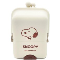 KUTSUWA 史努比矽膠收納包, 米色, 可愛造型, 方便攜帶, 矽膠材質易清潔, 1個