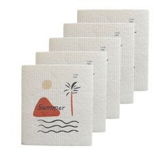 Fourniel 吸收劑北歐插圖抹布小島, 5個, 1件