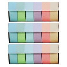 手帳裝飾 彩色紙膠帶 1.5cm x 2m 6色 大型, 混合色, 3個