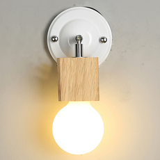 Honey Comb 北歐風原木壁燈 22 x 12cm 白色 簡約風格 臥室床頭燈, 1個