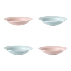 BOWLBOWL 韓國製 Bowl Bowl復古甜點碗 蜜桃粉 2入 + 天空藍 2入, 混合顏色, 1套