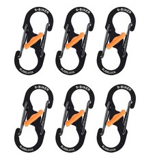 DM防盜多用途迷你S型掛鉤登山扣, 黑色