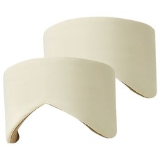 AOAO 全包式遮光眼罩隔音耳罩 溫涼雙面睡眠眼罩 旅行出差眼罩 米黃色, 2個, 1個裝