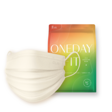 CLA One Day Fit 輕量包裝 拋棄式彩色中型口罩 成人用, 膚米色, 1個, 50入