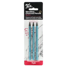Mont Marte 蒙瑪特 素描炭筆 Woodless Charcoal Pencils 3支入, 藍色, 1組