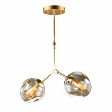 Honey Comb 工業風雙燈吊燈(BL50852) 現代簡約風格 適用於客廳、餐廳、臥室, 1入, 電鍍玻璃