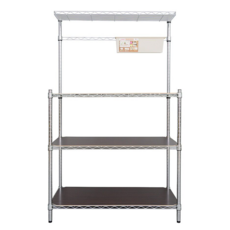 dayneeds 日需百備 輕型 插管 微波爐架 含木質墊板 + 掛架40cm, 電鍍