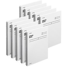 motemote 加厚線圈筆記本 橫線 2分割, 白色, 10個