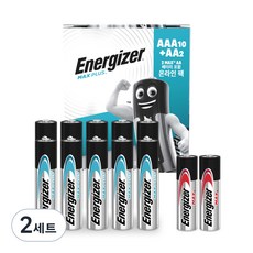 Energizer 勁量 勁量 MAX PLUS AAA電池 10入 + 勁量 MAX AA電池 2入 企劃包, 12入, 2套