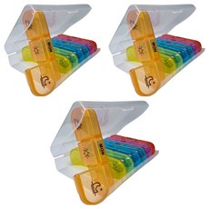 네스팅홈 요일별 21칸 끼니별 알약 케이스 투명 7색, 3세트