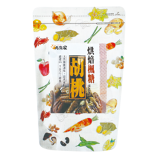 元氣家 烘焙楓糖胡桃 嚴選80%以上1/2完整果實 低溫烘焙保留營養成份 非油炸, 200g, 1包
