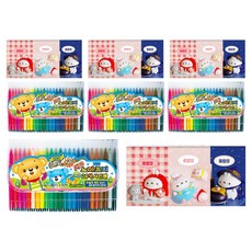 Molang 厚磅綜合筆記本 隨機出貨 3入 + 地球化學 不易乾 24色簽字筆, 混合顏色, 4套