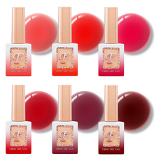 紅色風味指甲油 10g x 6 件套, FS33、FS34、FS35、FS36、FS37、FS38, 1組