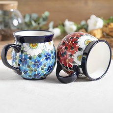 프라카 항아리 머그컵 중 350ml 2종 세트, 블루델리온 + 레드델리온, 1세트