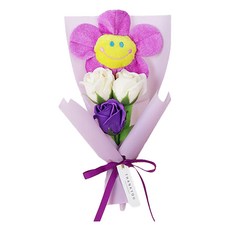 微笑娃娃迷你香皂花束, 紫色, 1個