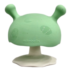 mombella 啾比小蘑菇固齒器，安全防卡喉設計，模擬乳頭形狀，高品質矽膠材質, 25g, 薄荷綠, 1個