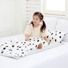 wisemama 夏季超細纖維午睡被組, 黑色水滴款