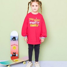 andiapple 女童 Loa 基本款長版T恤上下套裝