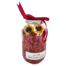 A-ONE 匯旺 永生花許願花瓶, 向日葵永生花花瓶 紅色 + 黃色 + 透明色, 2瓶