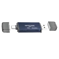 iBRIDGE 多功能OTG讀卡機 USB3.0高速傳輸 支援TF/SD雙卡槽和Type-C設備, IBR001, 深藍色, 1個
