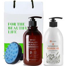 Dr. Hopkins 啤酒酵母潔面凝膠 500ml + Pogonia Moringa 黑鬱金香洗髮精 500ml + 頭皮泡棉刷髮膚禮品套裝, 3組