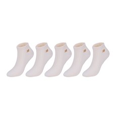 뉴발란스 여성용 자수 로고 단목 골지 양말 5켤레