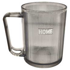 OMORY 條紋輕奢透明把手漱口杯400ml, 淺灰色, 2個