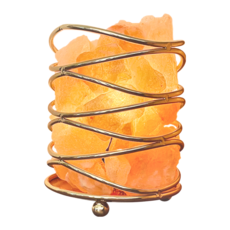 好物良品 藝術造型喜馬拉雅水晶擴香鹽燈, 金色波紋, 臥室床頭燈, 氣氛燈, 110V