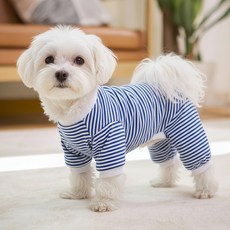 PASTEL PET 寵物彩色條紋連身衣, 藍色, 1個