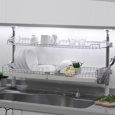 에넥스 기둥식 싱크대 선반 800, 2단, 크롬광택(선반), 아이보리(물받이), 1개