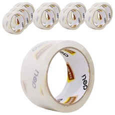 델리 무소음 박스테이프 리필 30042R 48mm x 40m, 투명, 10개