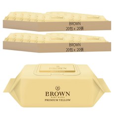 BROWN 掀蓋式低刺激壓紋濕紙巾, 73gsm, 20張, 40包