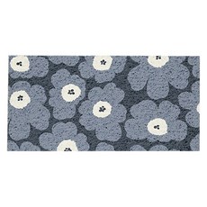 好物良品 獨家專利設計可剪裁絲圈陽台浴室瀝水墊 快速排水 雙層防滑, 霧灰花漫, 1個, 120 x 80cm