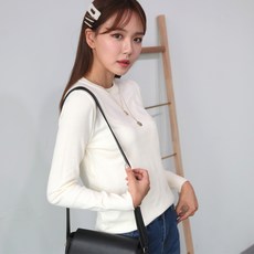 플레이팝 여성용 데일리로 좋은 라운드넥 니트티셔츠