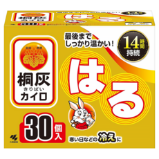 KOBAYASHI 小林製藥 桐灰 小白兔 貼式暖暖包 Set 持久溫暖 持續發熱可達14小時 最高溫度63℃ 平均溫度53℃, 30片, 1盒