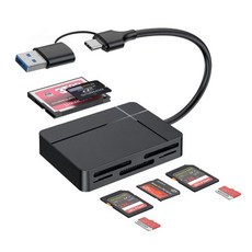 RAON 7合1 Type-C 多功能讀卡機, CR-700C, 黑色