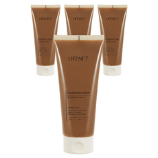 LIFENET 溫和蜜糖身體磨砂膏 椰子香草, 200g, 4個