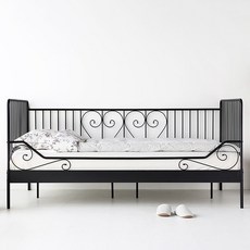 마켓비 MELDAL 데이베드 침대 120200 KS1019BD 2 + 스프링 롤팩 매트리스 방문설치, 매트블랙