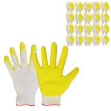 SONGWON 黃色半塗手套 13g 100p, 1個, 黃色的