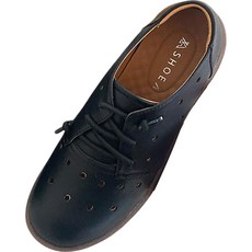 슈아 여성용 가죽 캐쥬얼 스트링 펀칭 슬립온 K36-1