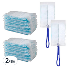 살림핏 일회용 정전기 먼지털이개 핸들 2p + 리필 20p 세트, 혼합색상, 2세트