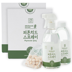 Saenghwalgongsik 柏樹消臭噴霧+補充瓶+柏樹塊除臭包, 1000ml, 2組